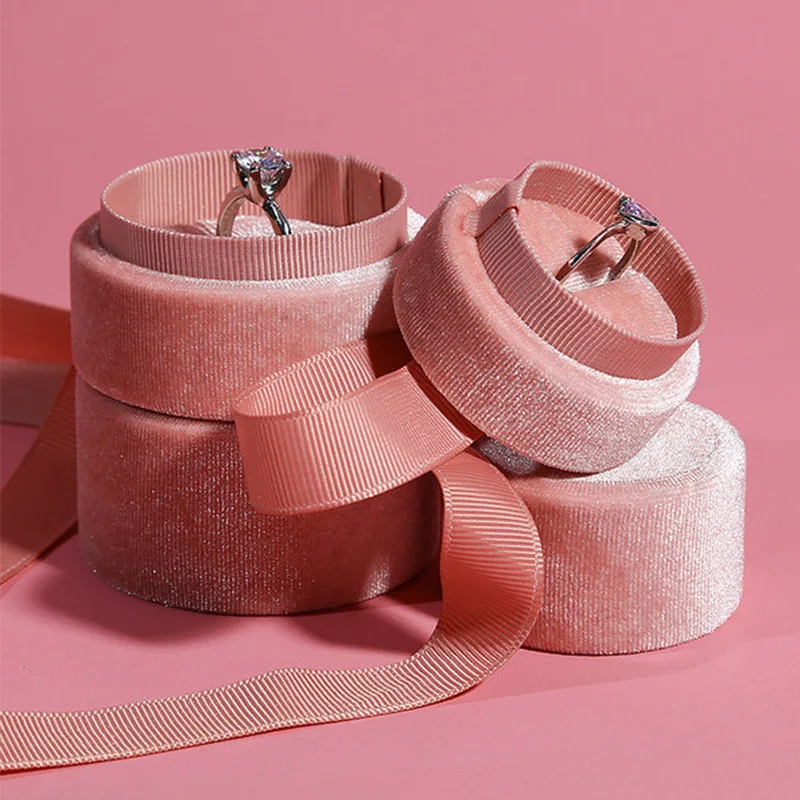 

Vintage Handmade Velvet Ribbon Ring Box, Pendant & Jewelry Accessories Storage Packaging Box