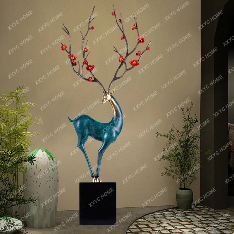 Ldeer sculpture ornament Lucky deer living room decoration entrance soft decoration
