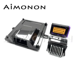 24 Pin ECU Pcb Aluminum Box Automotive Case Enclosure With Black Fci Connector Male Female Plug Socket