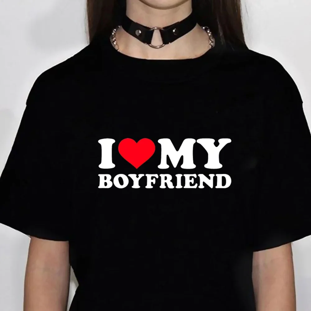 i Love My Boyfriend i Love My Girlfriend tshirt female harajuku  Digital 2000s 80s Pastel Y2k Digital anime graphic 2000s Retro
