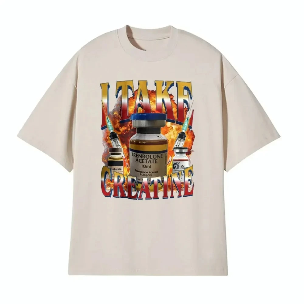 Drôle j'ai prendre la créatine t-shirt de gymnastique stéroïde hors de poche Meme T-shirts femmes à manches courtes T-shirts occasionnels femmes vêtements