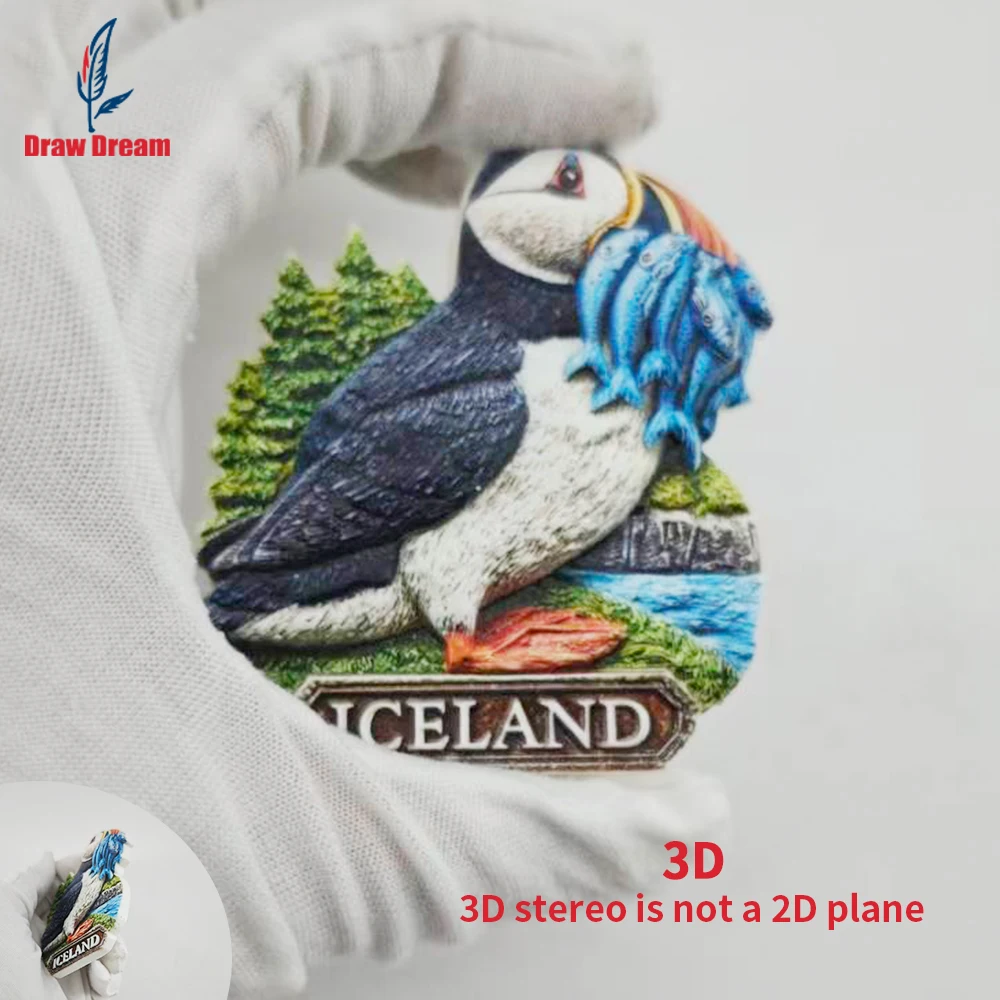 1Pc Iceland Refrigerator Magnet World Travel Souvenir Collection Suitable for Home and Office Decoration, Personalized Exclusive Travel Souvenir Magnetic Refrigerator Magnet, Home Decoration, Kitchen, Room, Office, Cabinet Crafts Gift, Holiday Souvenir, Exquisite Small Gift