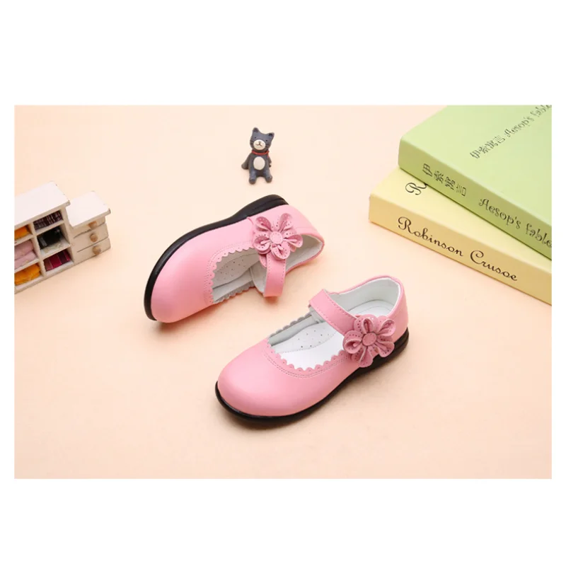 أحذية جلدية للفتيات للأطفال فستان الأميرة أحذية مدرسية للأطفال صنادل صيفية سوداء للطلاب على الموضة الكورية