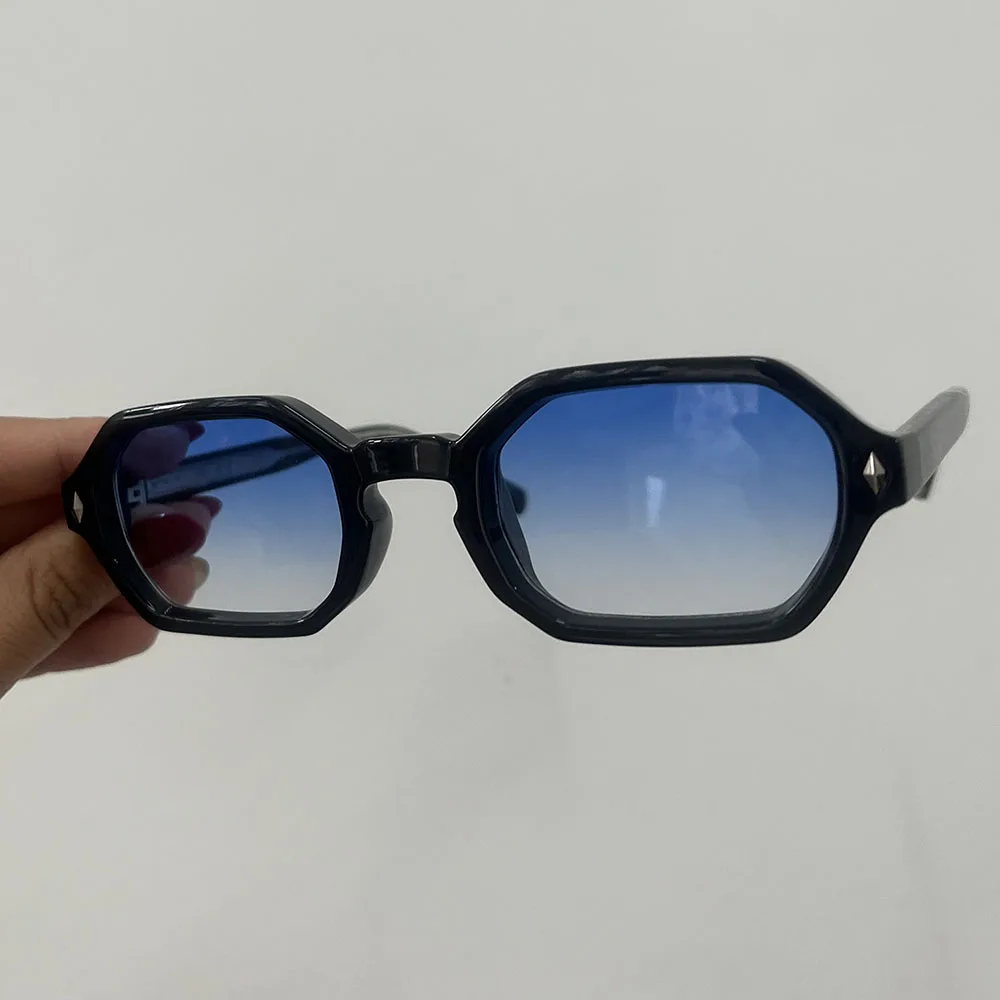 Klassieke klinknagel kleine frame vintage zeshoekige zonnebril dames voor heren mannelijke zonnebril luxe merkontwerper populaire punkzonnebril