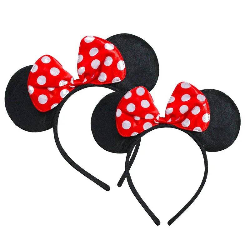 Minnie Ears Knot Acessórios infantis, mickey bandanas, arcos de lantejoulas para meninos e meninas, festa de aniversário do bebê, favores para a