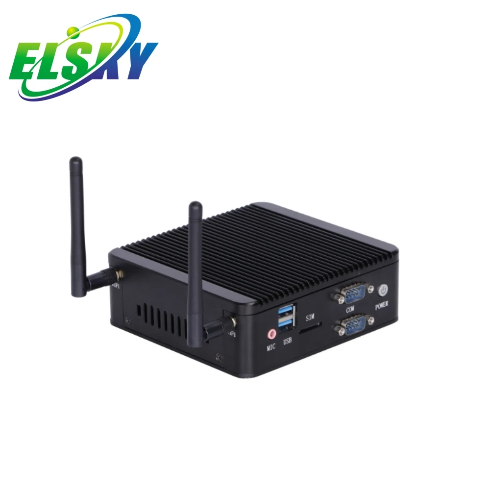ELSKY Fanless Pocket Celeron Mini Nano Pc Linux Nano 19 Dual Cores J1900 Processor With LAN for Industrial Computer  DDR3 MSATA