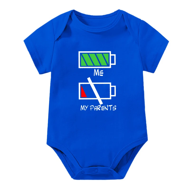 بدلة قفز قطنية للرضع برسومات مضحكة من Me Vs My Parents من Girls Boys، ملابس أطفال مضحكة للآباء ببطارية منخفضة كاملة الطاقة