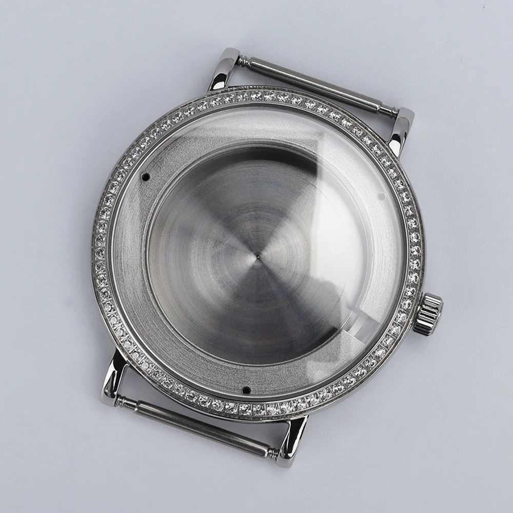 

40mm ultra thin Case Stainless Steel Watch Accessories Domed Sapphire Crystal For Miyota 9015 Automatic Movement Watch Case Part