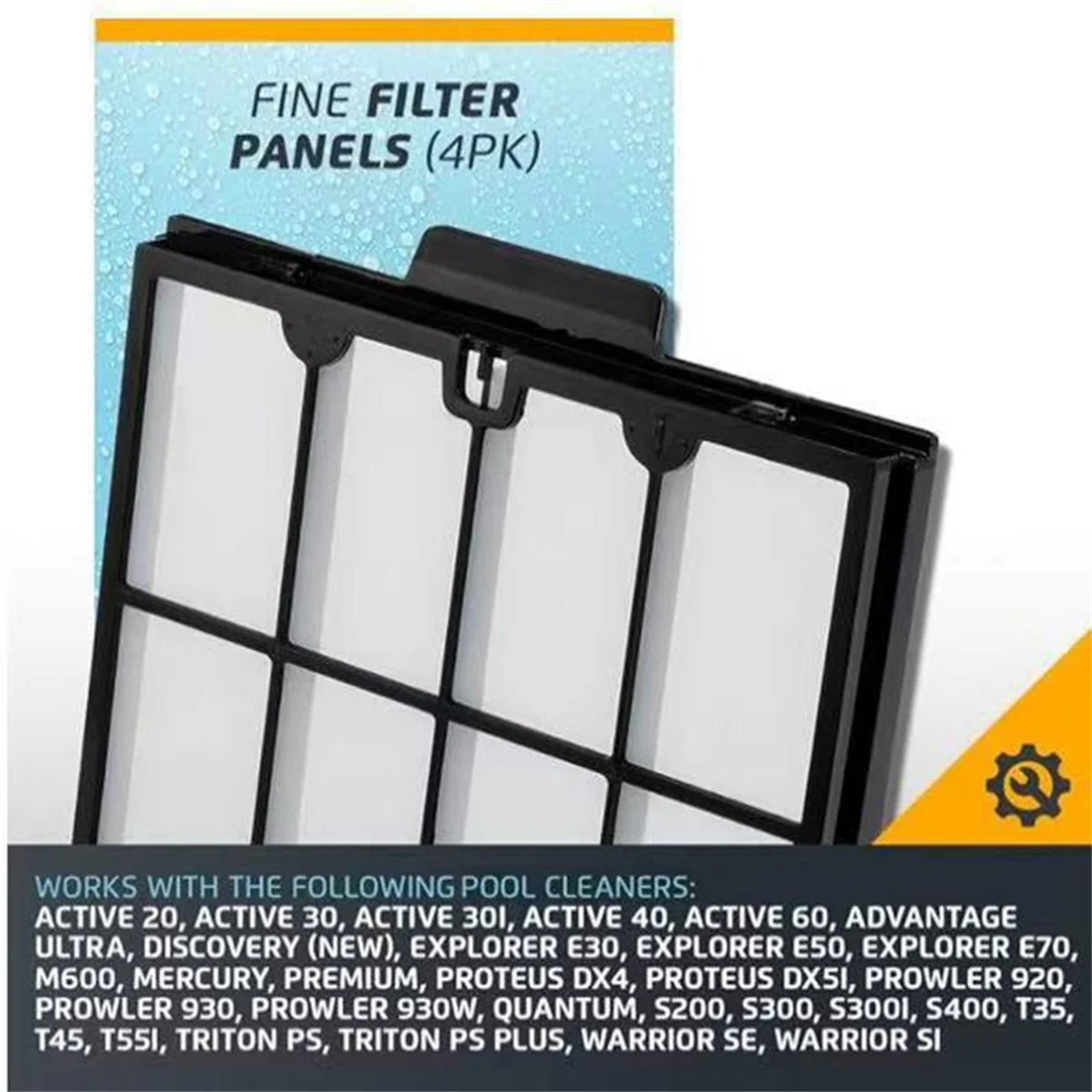

9991463-R4 4Pcs Ultra-Fine Panels 9991463-R4 for Robotic Pool CleanersActive 20/30/30i/40/60Explorer E30/E50/E70/M60S200