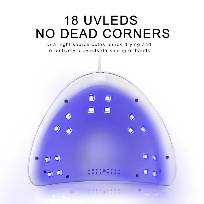 Lampa UV do utwardzania paznokci - 3 ustawienia czasowe + automatyczne wykrywanie, utwardzanie żelu do użytku domowego i salonu