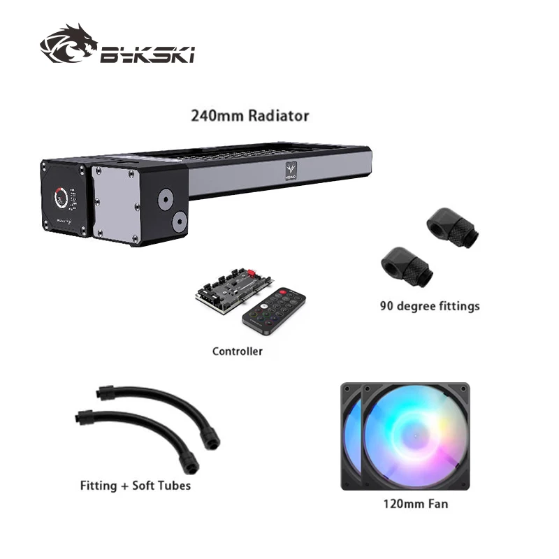 

Granzon GZGPU-M240N Pump +120mm Fan +240mm Radiator +Bridge Moudle +fittings +Hose Tube + Fittings Combo Computer Water Cooling