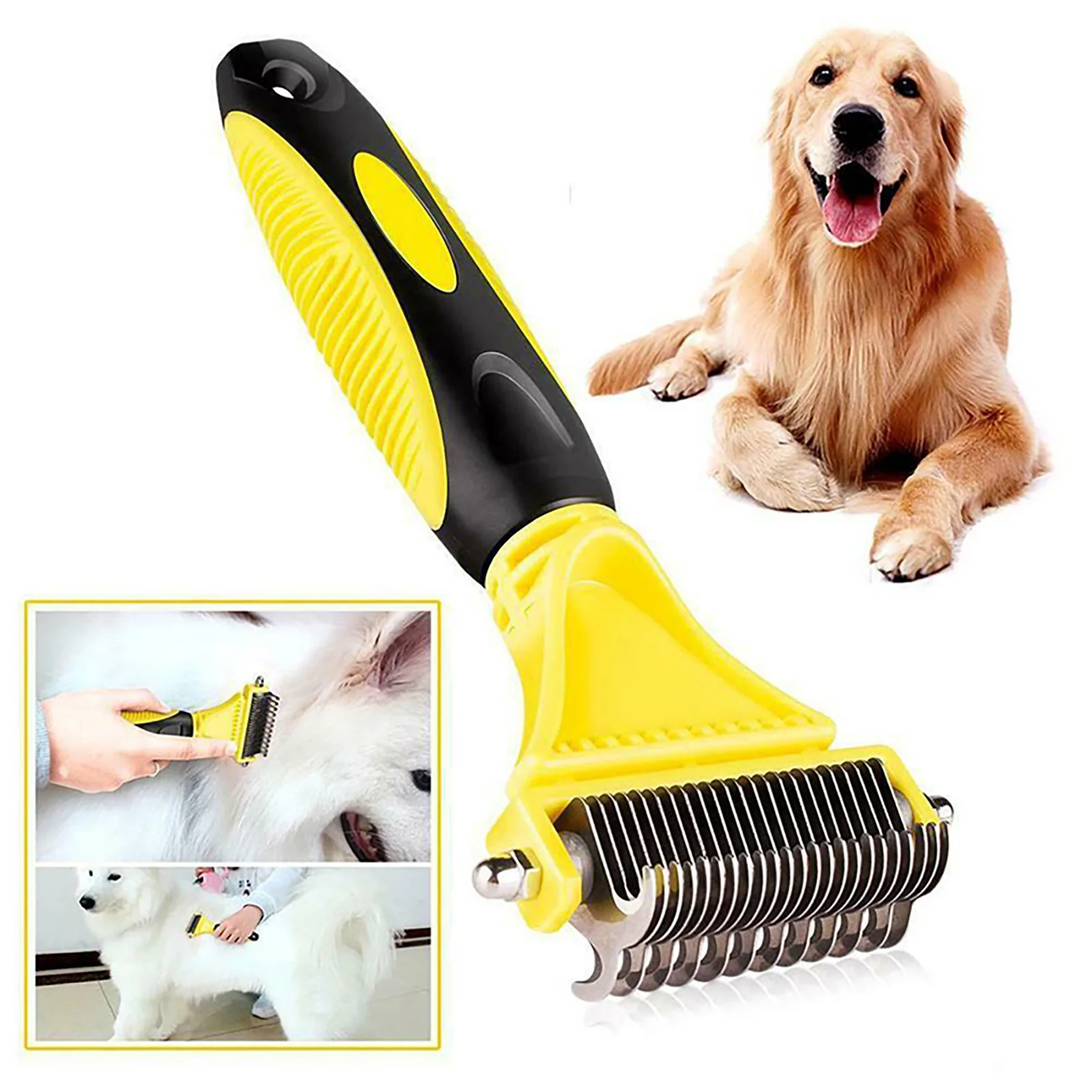 3-in-1 Pet Dog Cat Brushes Portable Easy Cleaning Brush Depilation Comb for Pet Shops Stores Accessories