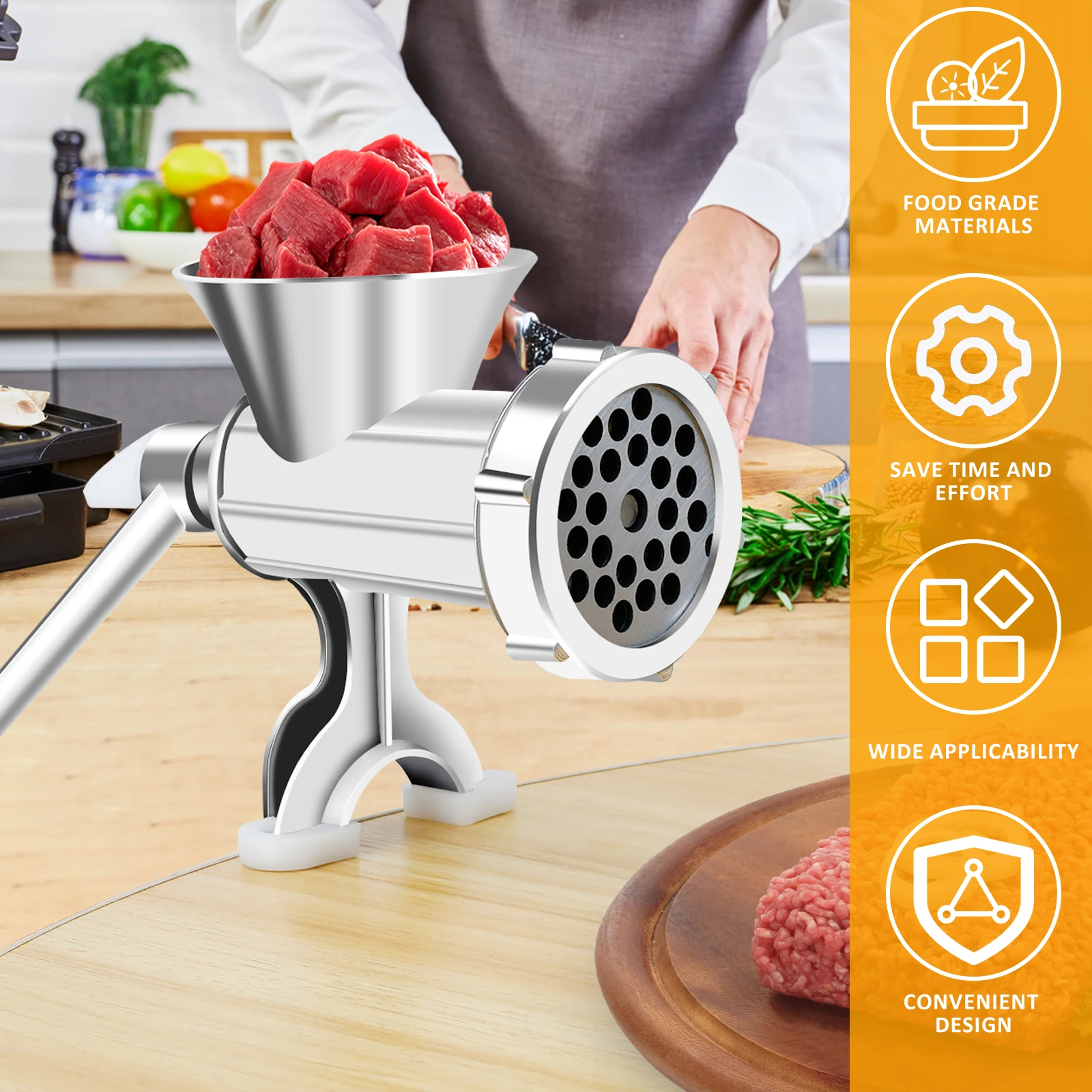 Kolu ile manuel kıyma et krank - Meat Grinder Attachment incelemesi ve fiyatı