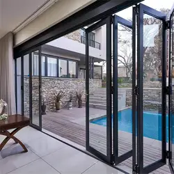 Custom Glass Folding Door for Home Double Glazed Waterproof Aluminum Doors Exterior Security Patio Folding Doors for Sun Room