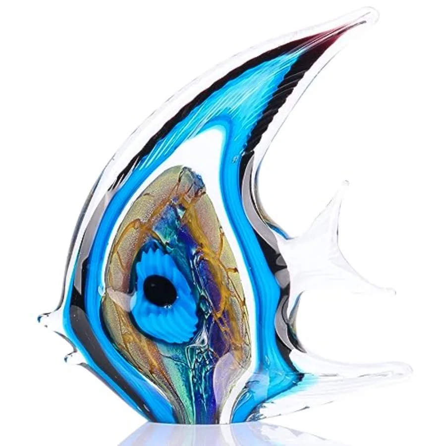 

Стеклянные фигурки рыб ручной выдувки для домашнего декора: акцентные элементы, подставки для бумаг из морского стекла, коллекционные украшения в виде тропических рыб, морских животных