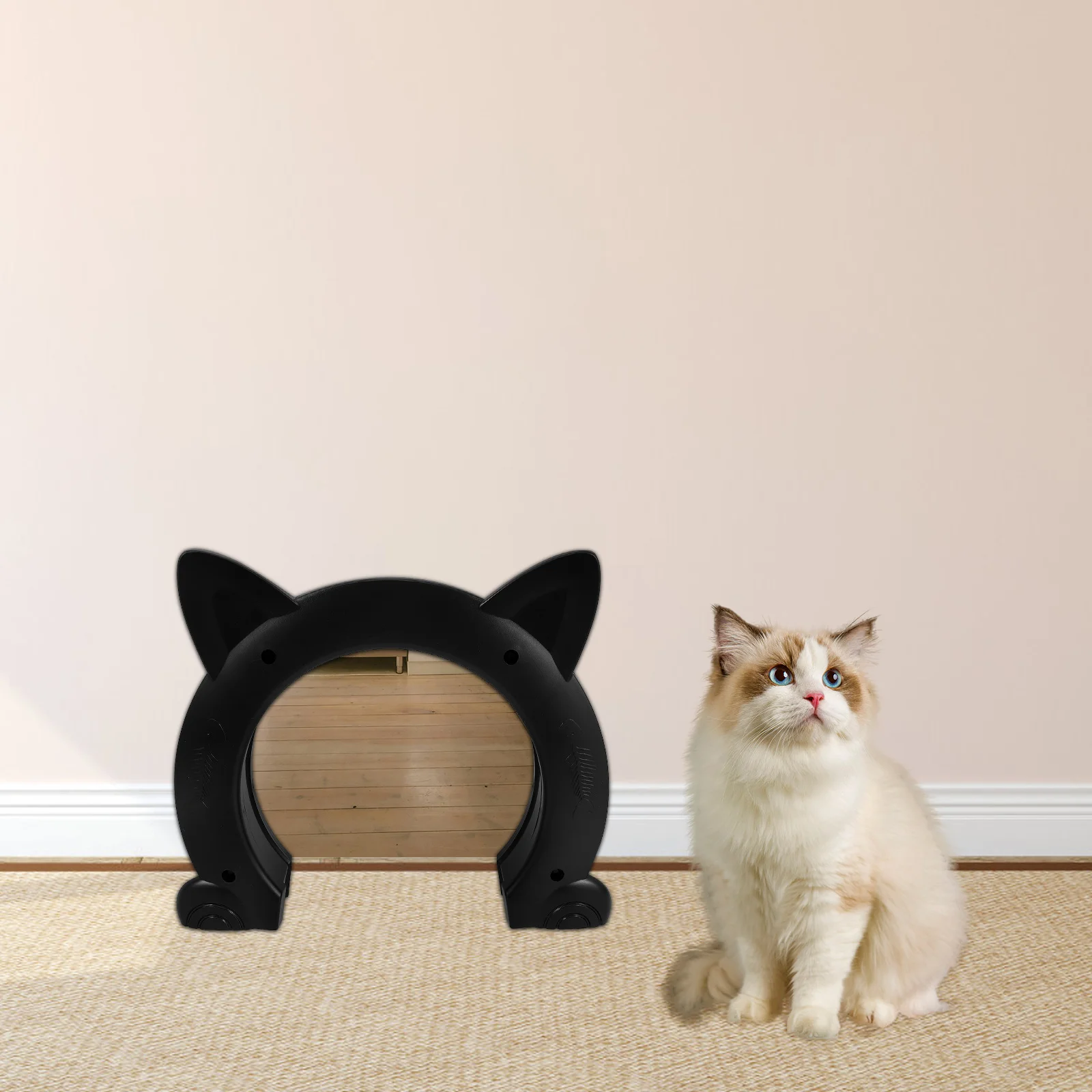 

Pet Door Cat Hole Puppy Kitten Frame Cage Small Animal Holder Shaped Stylish Safe Durable Materials Easy Access Cats Small Dogs