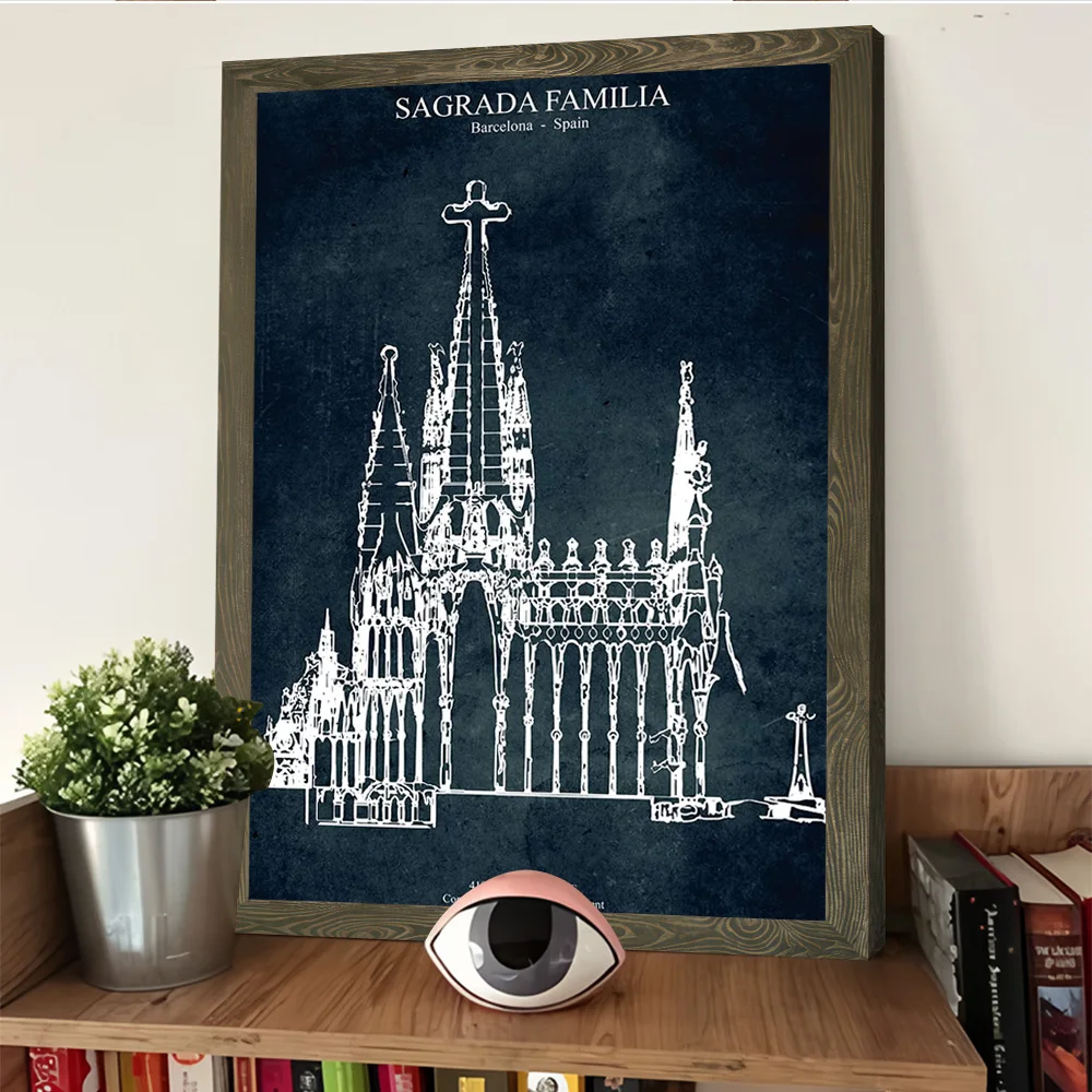 Sagrada Familia Stampa Poster Immagini personalizzabili Wall Art Canvas Painting per la decorazione della stanza Decorazione murale per interni