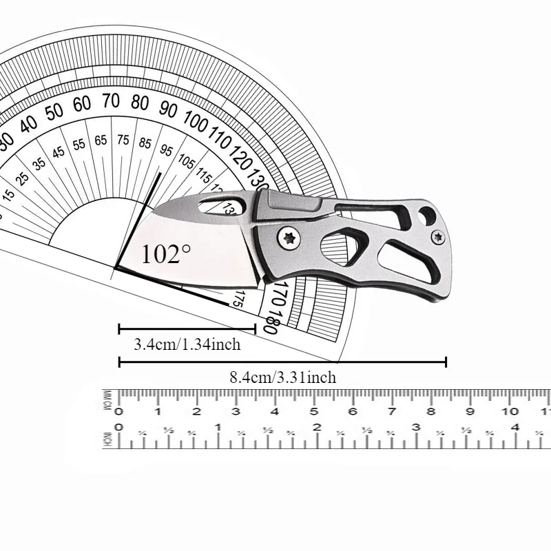 Mini Portable Folding Knife Stainless Steel Blade Outdoor Travel Camping Tool Keychain Accessories