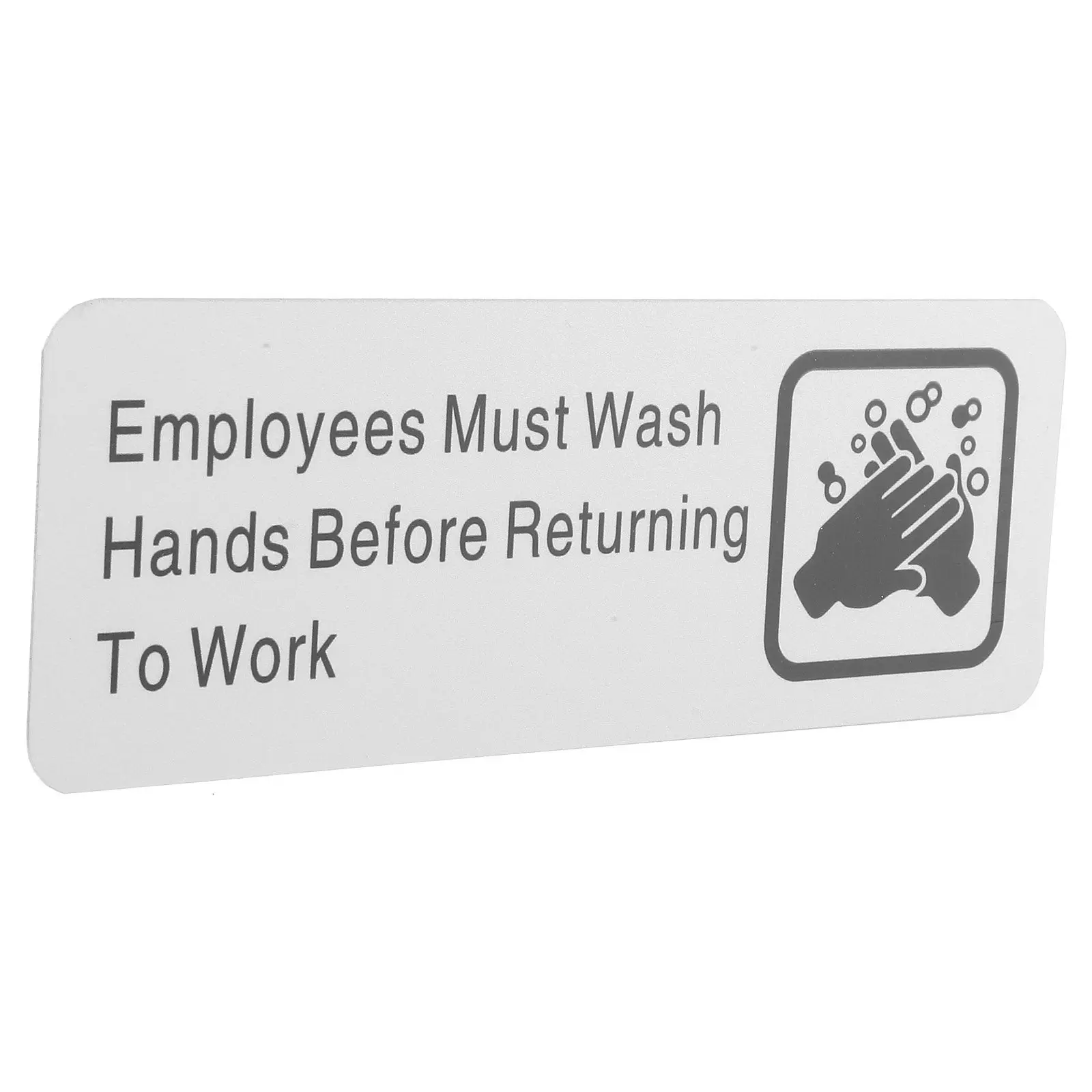 Employees Must Wash Hands Before Returning to Work Aluminum Alloy Informative Sign Metal Hygiene Reminder for Restaurant