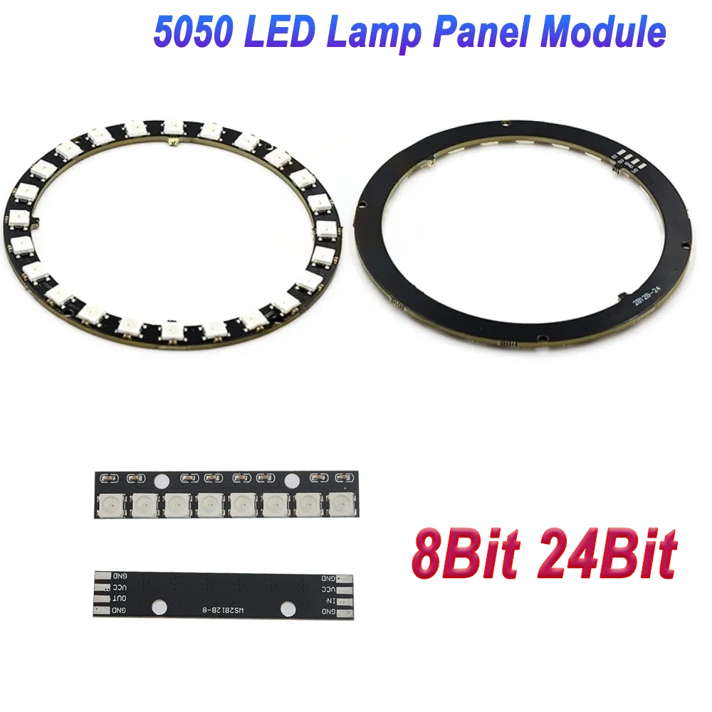1PC WS2812 5050 RGB LED Ring Lamp Light + Integrated Drivers 8Bit 24Bit RGB LED Controller Module for Arduinos