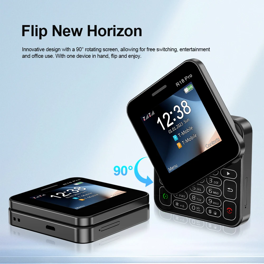 SERVO Mini Mobile Phones Rotating Screen 2G GSM Dual SIM Standby Cell Phone 2.4
