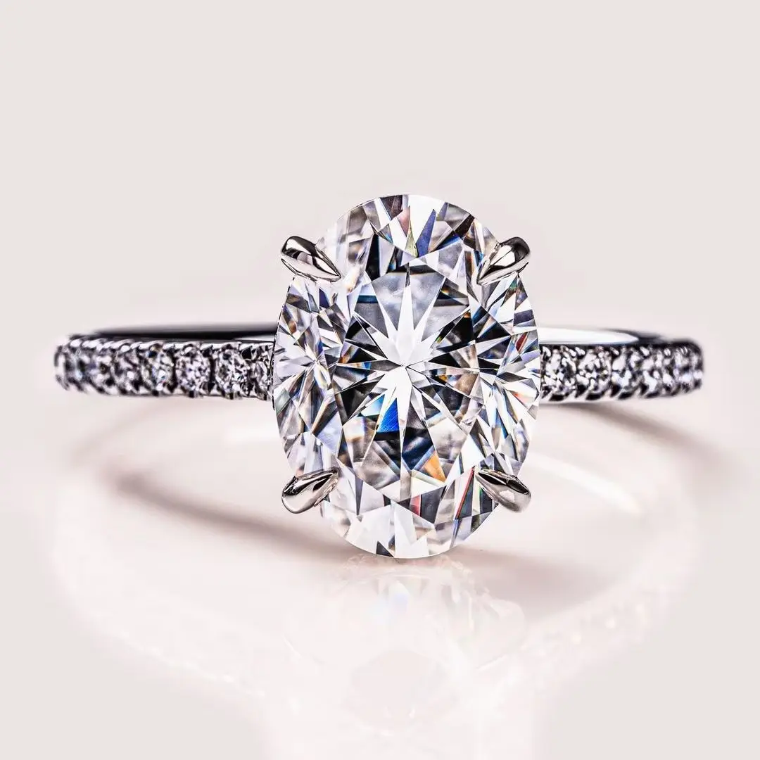 

JOVOVASMILE обручальное кольцо из белого золота 18 карат с муассанитом и бриллиантом, обручальное кольцо 3,5 карата, 11x8 мм, блестящая овальная огранка для женщин