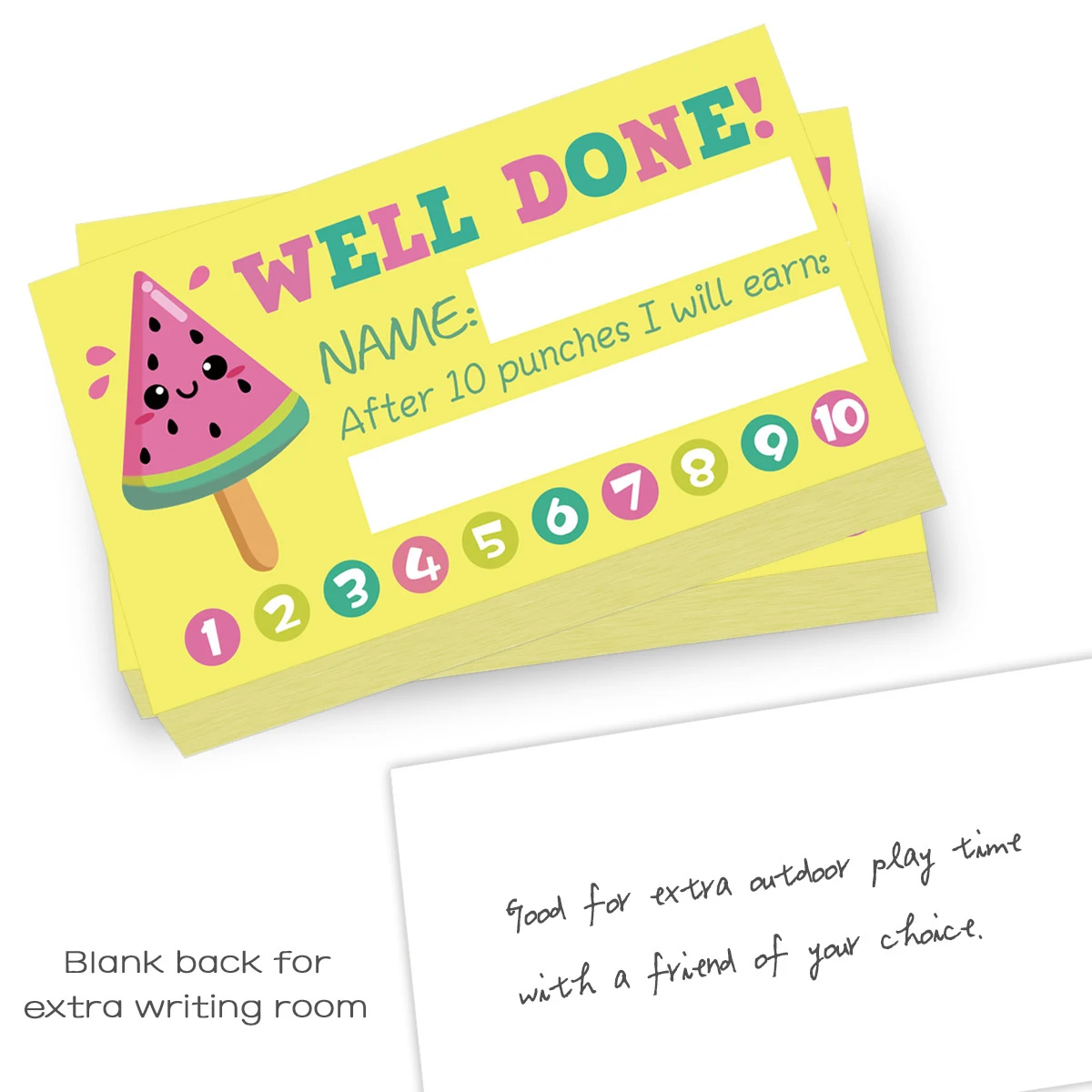 50pcs/set Punch Cards Incentive Loyalty Reward Card Student Awards Cards for Business Classroom Kids Behavior Students Teachers