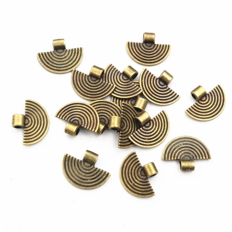 20pcs 20x16mm Bronze Antique Silver Color Fan Handmade Charms Pendant DIY Jewelry Making Accessories for Bracelet Necklace