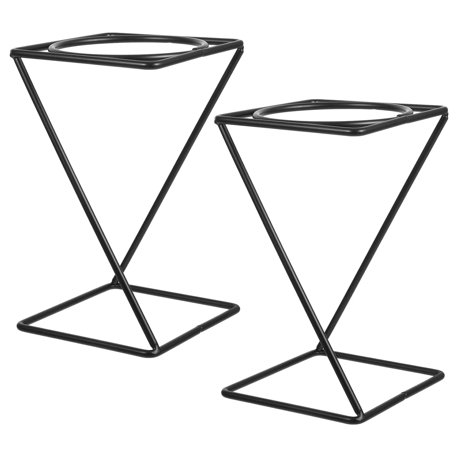 2Pcs Metal Tabletop Pizza Pan Risers Black Pizza Rack for Restaurant Buffet Catering Food Display Stand Display Stand