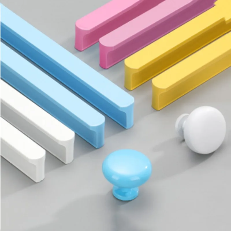 

Красочная детская комната, современная простая белая ручка для гардероба, выдвижной шкаф, удлиненный цвет, Т-образная ручка, дверная ручка шкафа