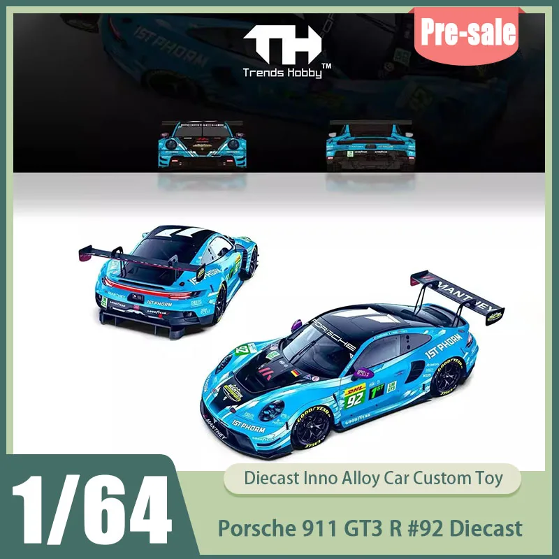

Trends Hobby 1:64 Porsche 911 Gt3 R 92 Manthey Racing 2025 Le Mans 24H LMGT3 Winner Light Blue Livery Pre-Order Gt Racing Car