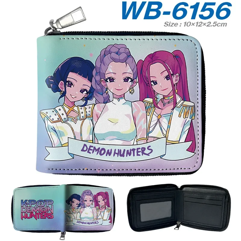 K-pops شيطان الصيادين أنيمي محفظة نسائية للعملات المعدنية عمل الشكل Kawaii رومي زوري ميرا موضة سستة محفظة جلدية صبي الفتيات هدية عيد ميلاد
