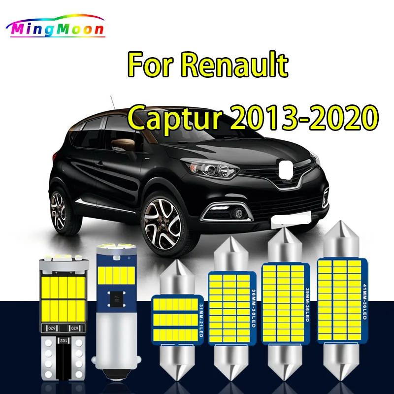 

9 шт. комплект внутреннего купольного освещения LED Canbus для Renault Captur 2013 2014 2015 2016 2017 2018 2019 2020 без ошибок автомобильные аксессуары