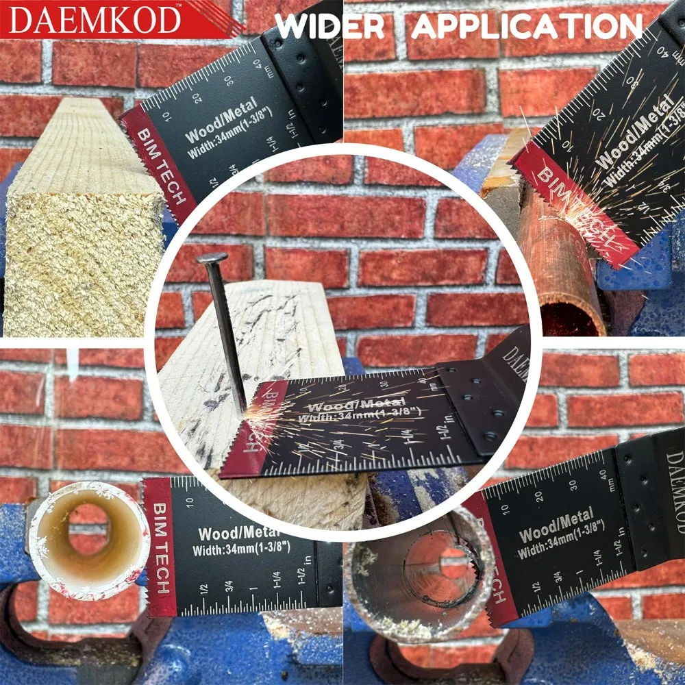 50-Pack Bi-Metal Oscillating Saw Blades for Metal, Wood, Plastic - Fits Major Power Tools