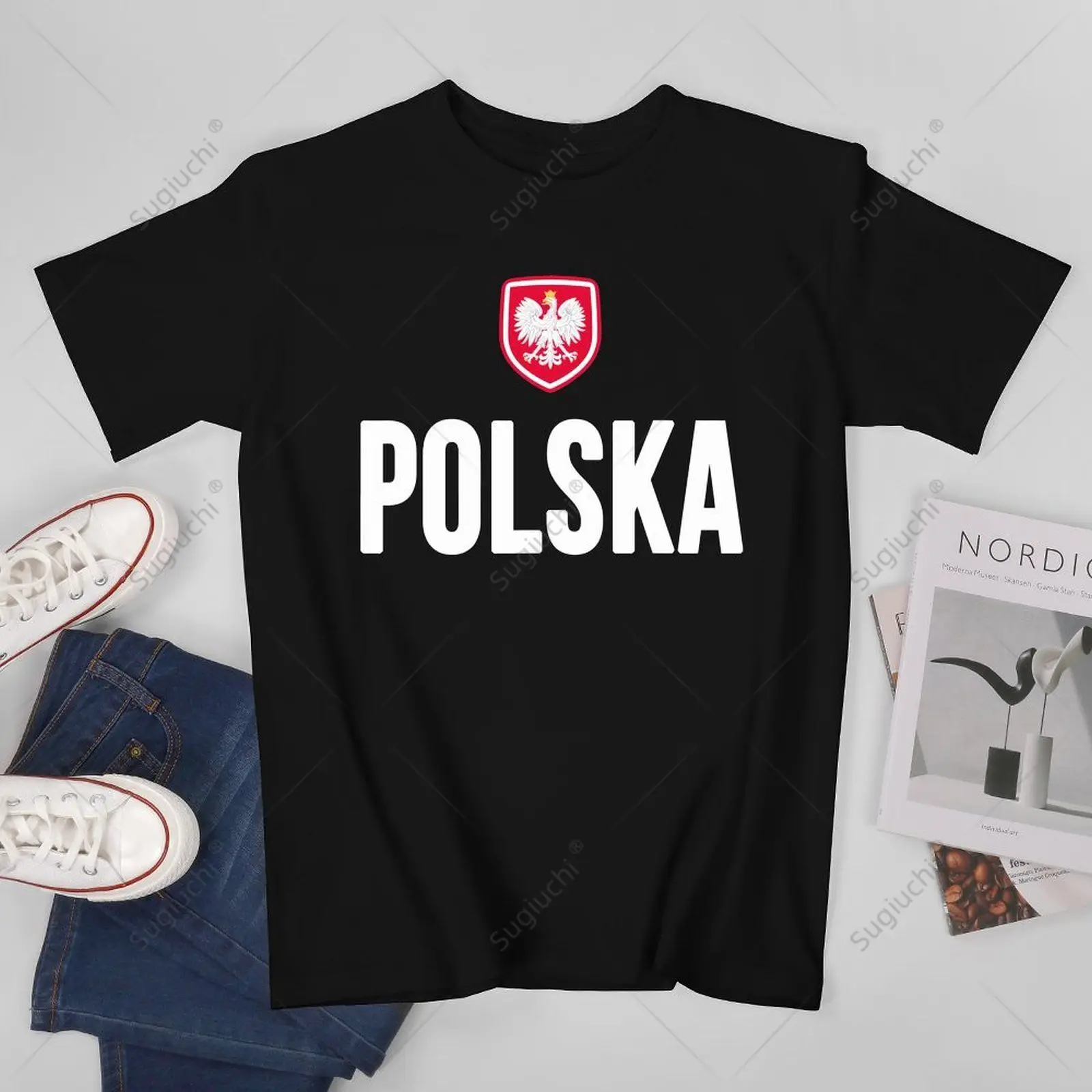 Unisex Men Poland Polska Polish Flag Souvenir Tshirt Tees T Shirts Women Boys 100% Cotton T-Shirt