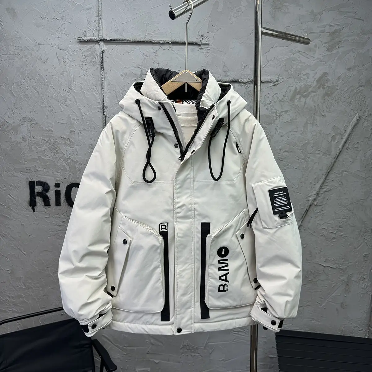 Luxury High-end Down Jacket Trendy Warm Coldproof Men Winter Cargo Coat Canada White Duck Down Coat Windproof Hooded Thick Parka