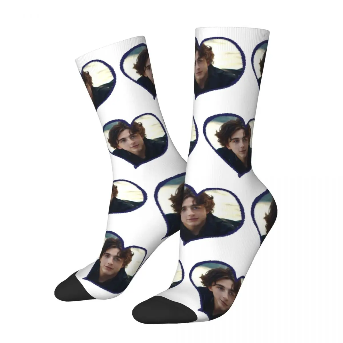 Fashion Timothee Chalamet Is Love Football Socks Polyester Middle Tube Socks for Unisex Breathable