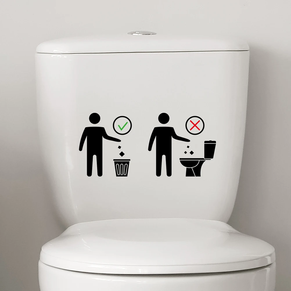 

2 Sheets Seat Warning Wall For Bathroom Decor Toilet Lid Stickers Removable Waterproof Toilet Warning Signs Wall Stickers For