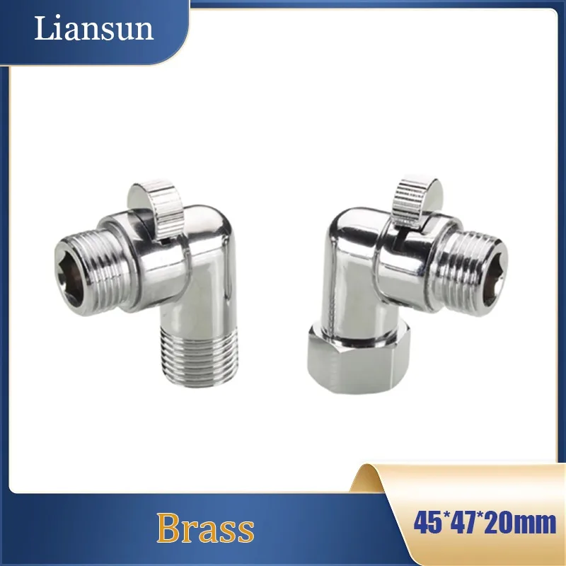 Mini Angle Valve Brass 4mm Short Flange Union Double Female Threads Ultra-Short Angle Valve for In-Wall Installation 3.8cm