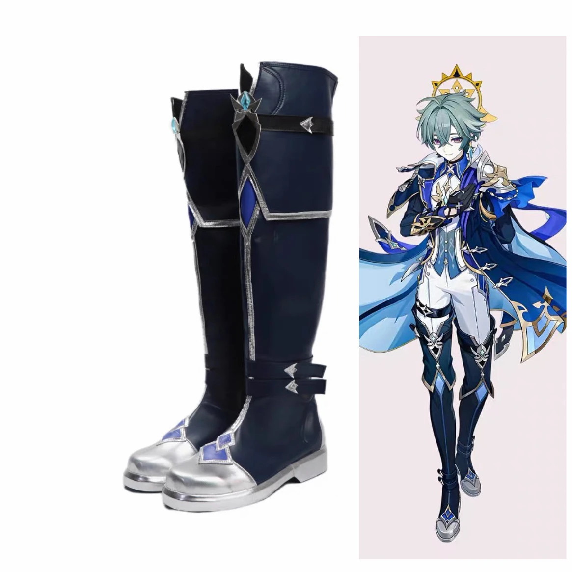 

Lohen cosplay Shoes Genshin Impact Knights of Favonius Lohen Boots