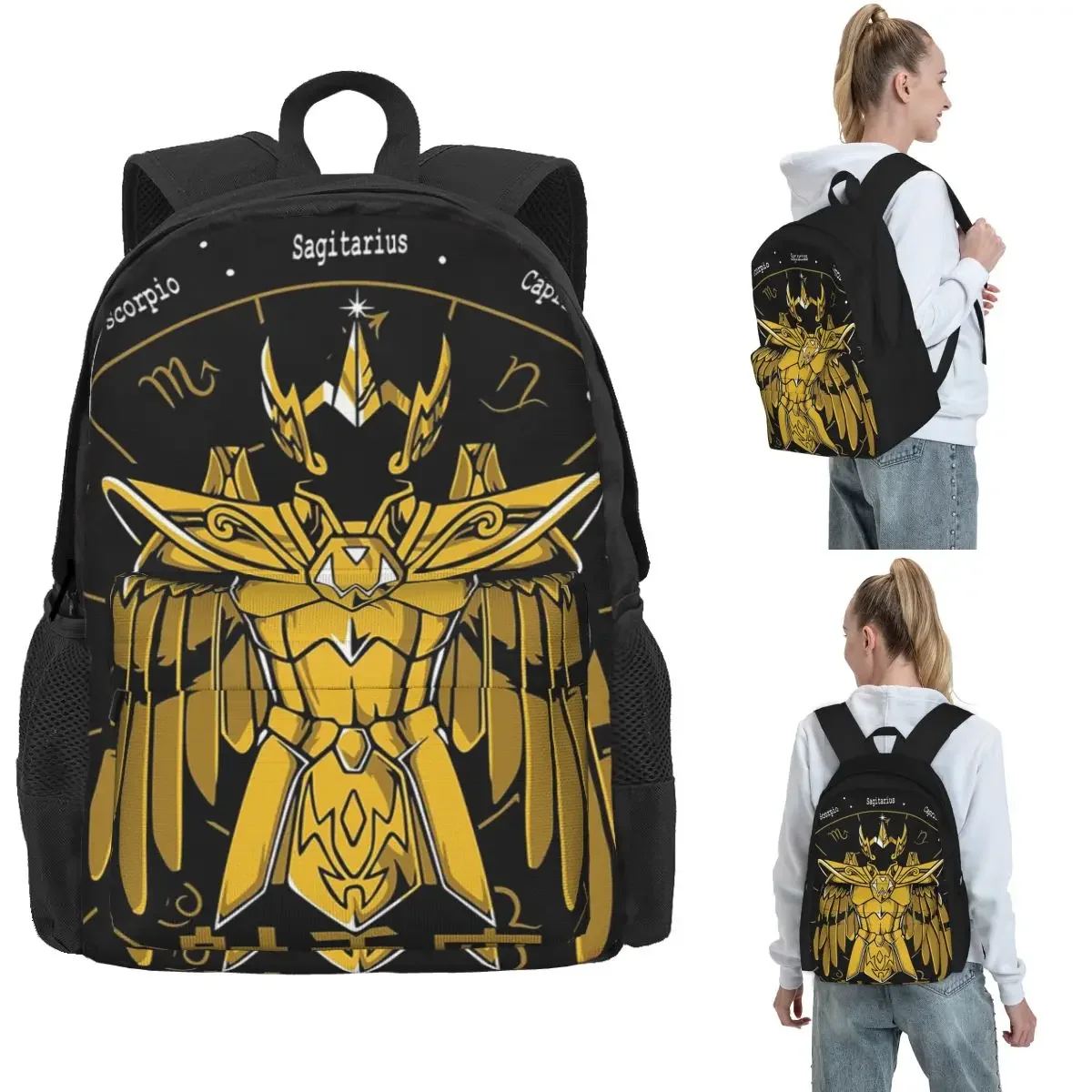 Knights Of The Zodiac Sagittarius Cloth Backpack Hot Sale Daypack Large Capacity Children BookBag School Bag  for Men Women