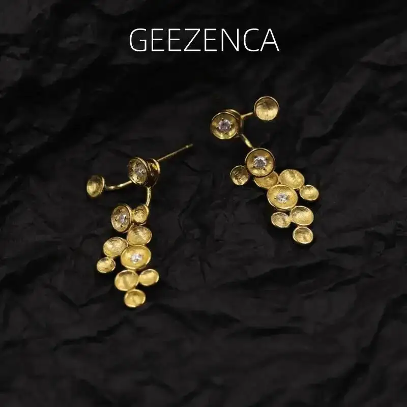 

Женские серьги-подвески GEEZENCA, серьги из стерлингового серебра 925 пробы с фианитами 5A, оригинальный дизайн, яркие ювелирные изделия, новый подарок 2023