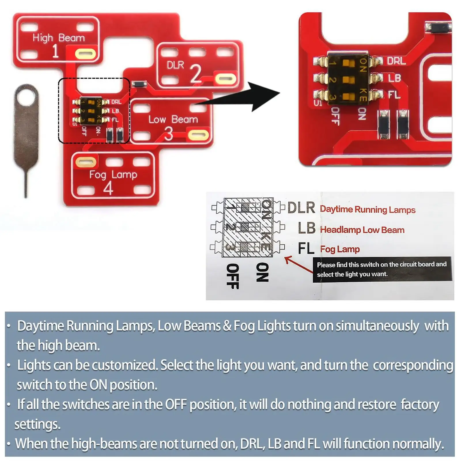 

All Lights on Module Red Sturdy ABS Easy Plug and Play Led Light Car Accessory for Chevrolet Silverado 3500HD