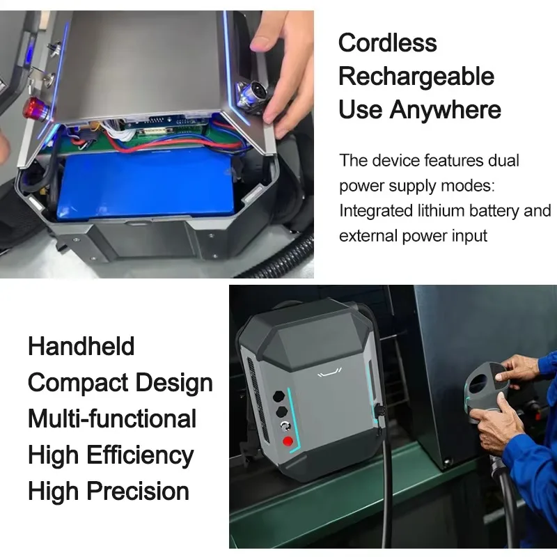 Rechargeable Mini Backpack Portable MOPA Pulse Cleaner Cleaning Rust  Cleaner Machine with Handheld Tablet