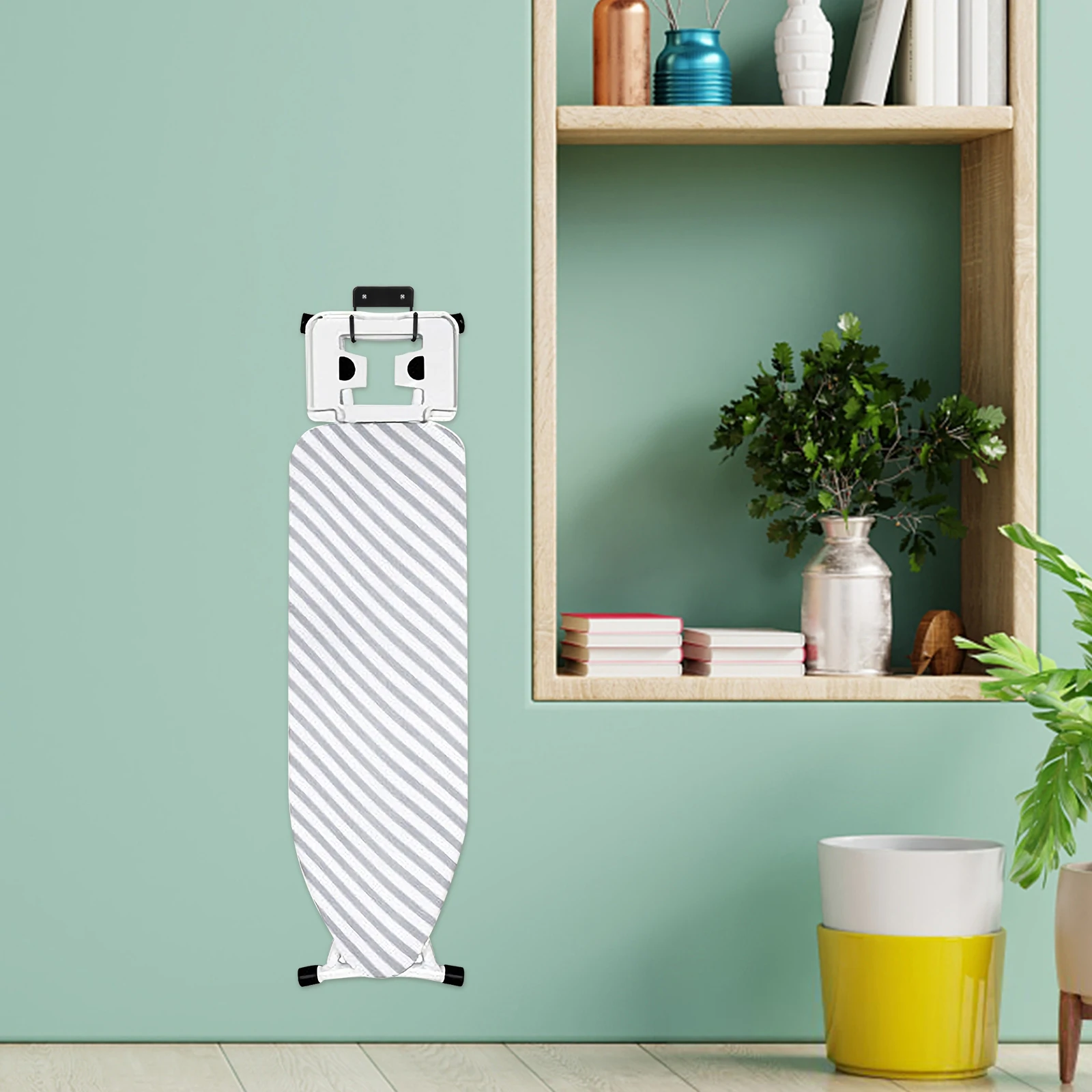 

1Set Ironing Board Wall Mount Strong Iron Hook Hanging Rack Storage Hanger Wall Holder Household Utility Room Bed Closet