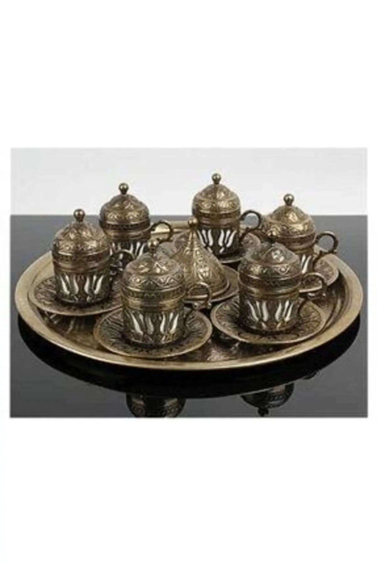 

DOLBOVI ottoman motif coffee cup set-6 person turkish coffee set-copper color-gift cup handmade espresso cup