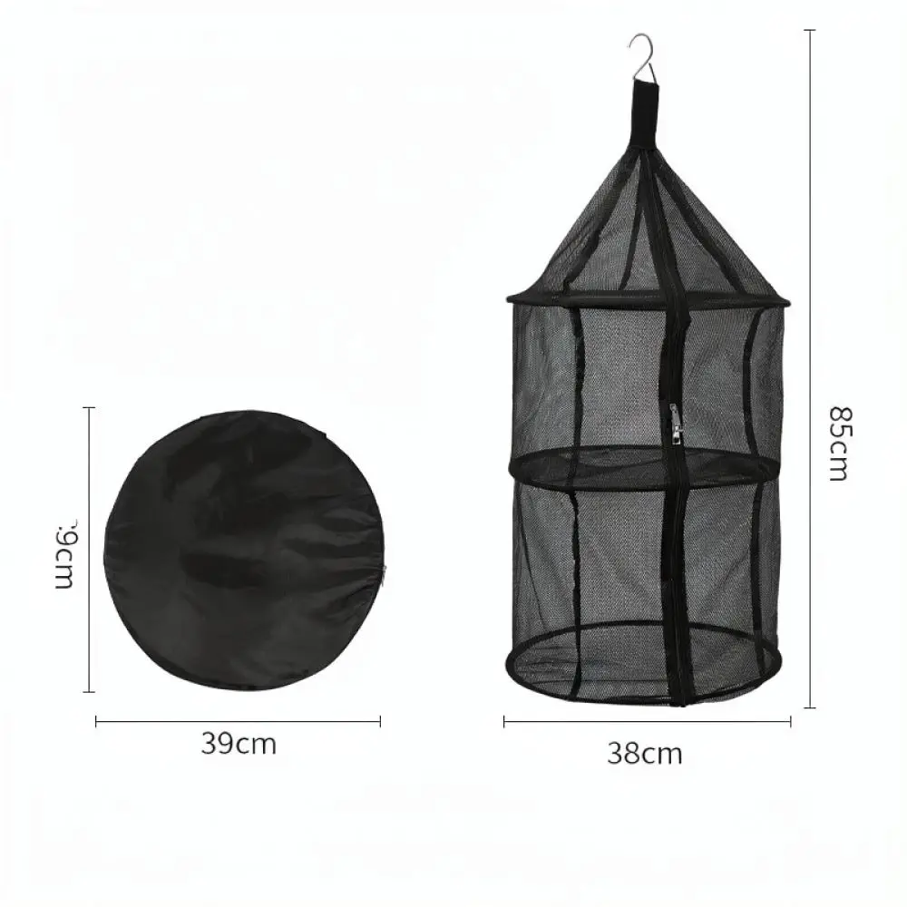 Foldable Three Layer Mesh Hanging Organizer Nylon Camping Drying Net Outdoor Picnic Tableware Fruit Vegetable Dry Rack