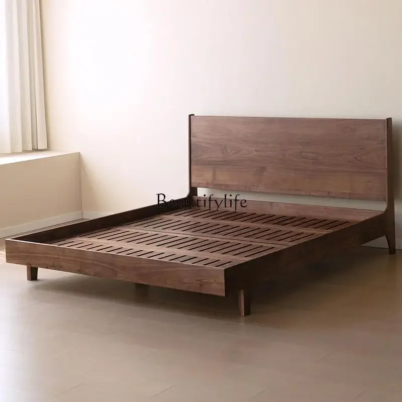 

yj21 North American Black Walnut 1.8m Bed Modern Simple Cherry