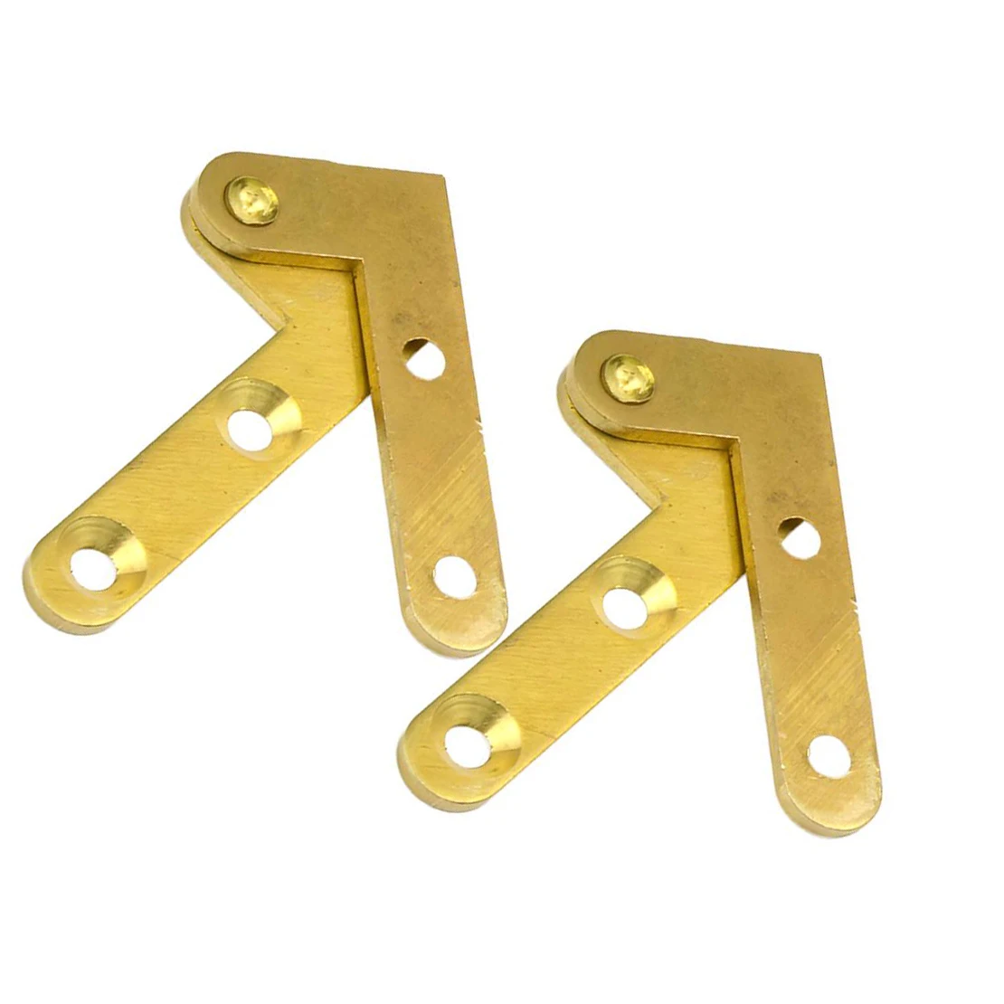 2pcs Door Window Pivot Concealed Hinge Cabinet Rotating Hinge Hidden Brass Gold