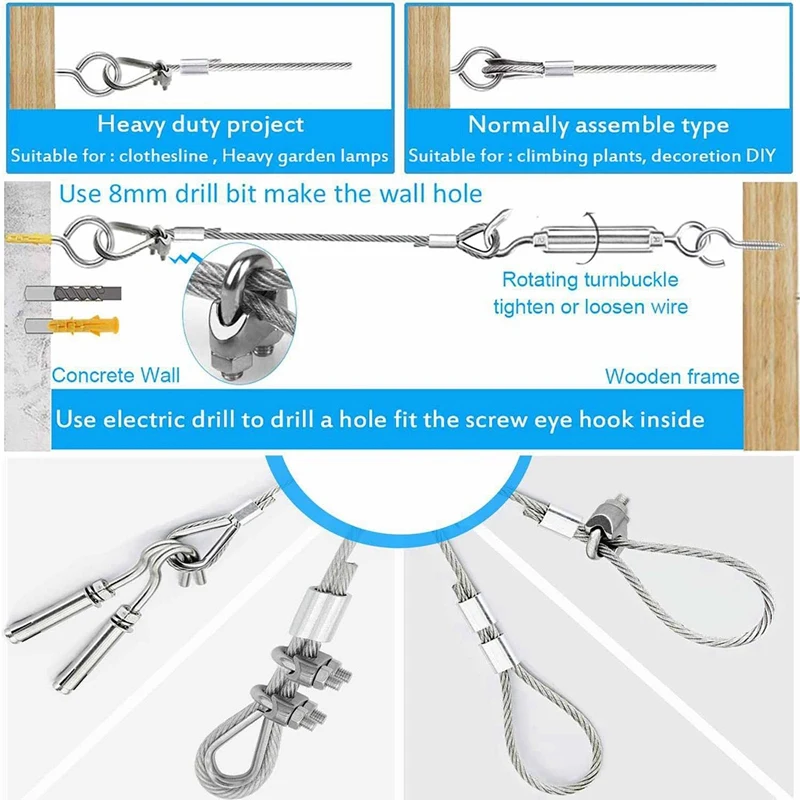 Spanschroeven Voor Kabels Draad Trellis Kit Kabel Kit Voor Draadgordijn Ophangsysteem